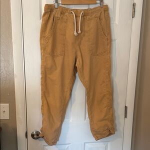 Pilcro Tan/Gold Joggers with Petal Hem Detail Size Large